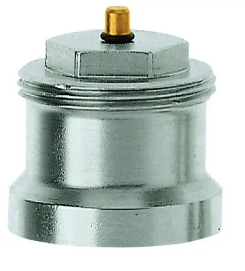 Metallene Spindelverlängerung mit goldener Spitze, geeignet für Heizungsventile. Produkt von IMI Hydronic Engineering.